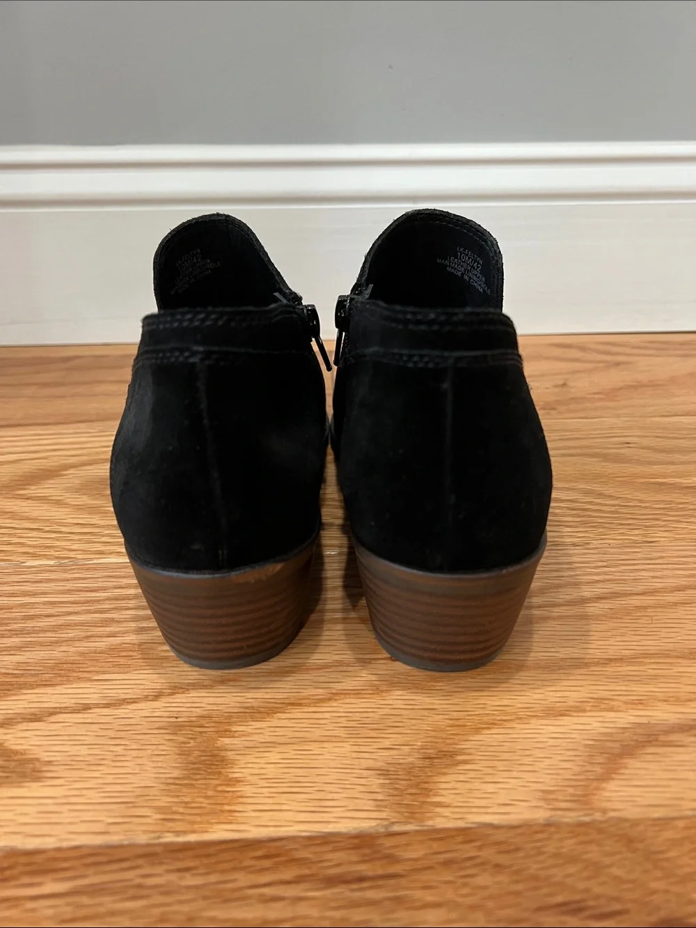 Lucky Brand Women's Black Suede Low Heel Booties